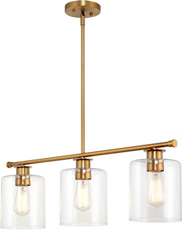 Kira Home Sloane 31" 3-Light Modern Lighting - Brass