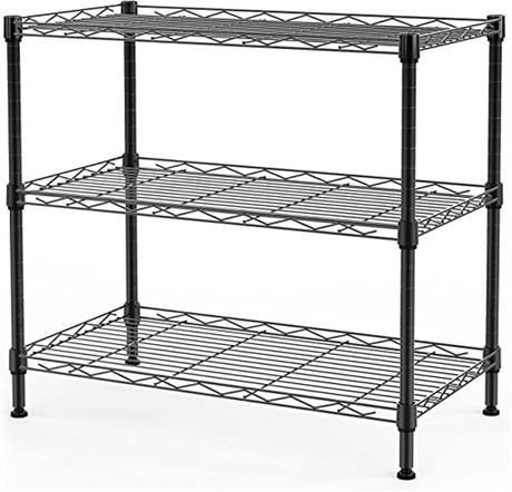 Singaye 3-Shelf Wire Shelving Unit, Black