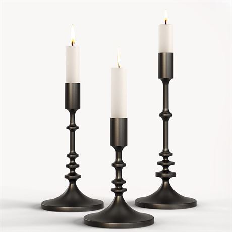 Matte Black Candlestick Holders