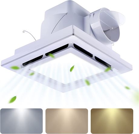 Tolery Ceiling Exhaust Fan with Light, White