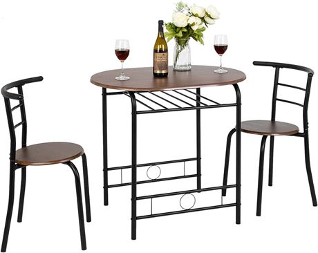 3 Piece Dining Set,Small Kitchen Table Set for 2