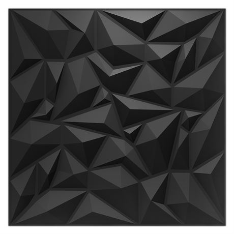 Art3d A10062BK Textured 3D Wall Panels, Black Diamond, 12 Tiles, 32 Sq Ft