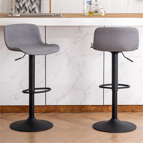 Kidol & Shellder Bar Stools, 2-Set, Gray