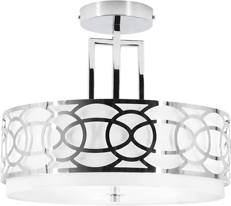 Semi Flush Mount Ceiling Light, Chrome