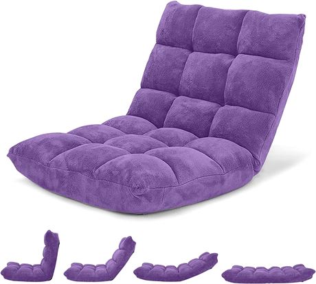 Folding Floor Sofa Chair - Purple