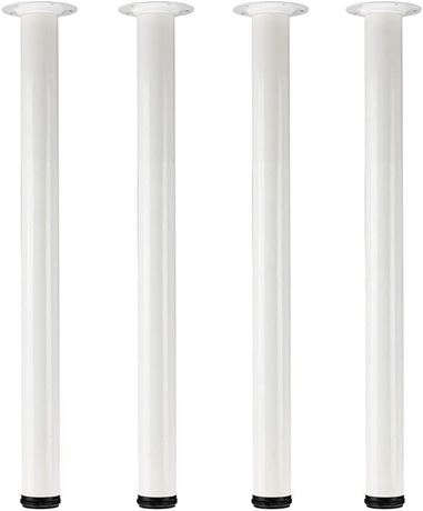 QLLY 28in Adjustable Metal Tall Desk Legs, Set of 4 (White)