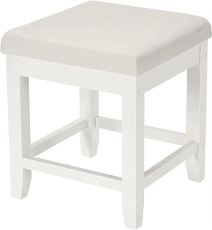 BEWISHOME Vanity Stool, Bench Capacity 300lb, White, FSD06W