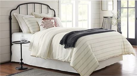 Full/Queen Stripe w/ Contrast Hem Comforter & Sham Set - Hearth & Hand