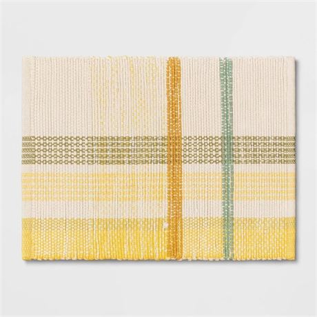 Plaid Cotton Bath Rug - Threshold