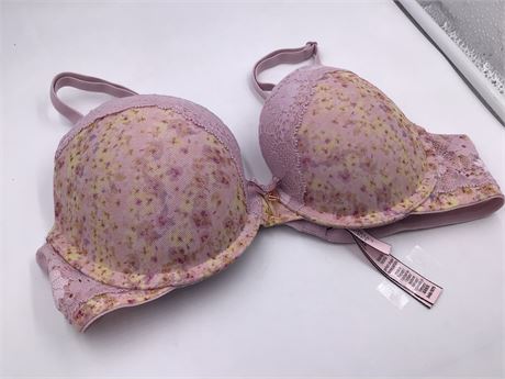 Victoria Secret Pink w/Floral & Lace Bra - Wired - Push-Up - 34B