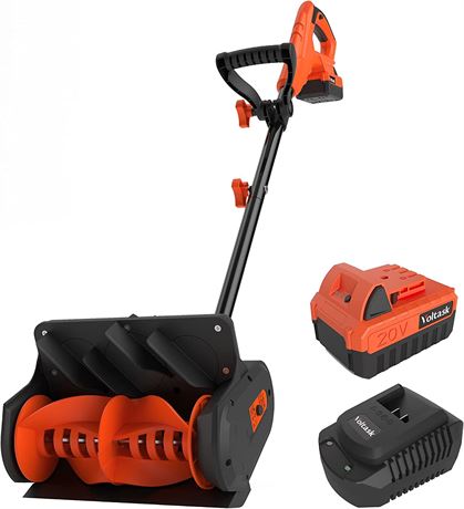 VOLTASK Cordless Snow Shovel, 20V, 12-In, 4-Ah Cordless Snow Blower