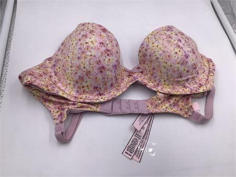 Victoria Secret Pink,Purple,Yellow Floral Bra - Wired - Push-Up - 34B