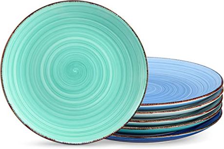 Vancasso Bonita 10.5 Inch Ceramic Plates, Set of 6, Cool Color