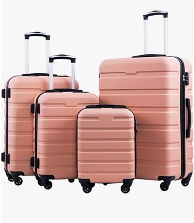 Coolife Suitcase Spinner Hardshell Lightweight TSA Lock 4 Piece Set