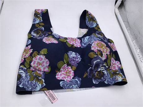 Victoria Secret Navy Blue Sports w/Floral Bra - Wired - Sports - XS