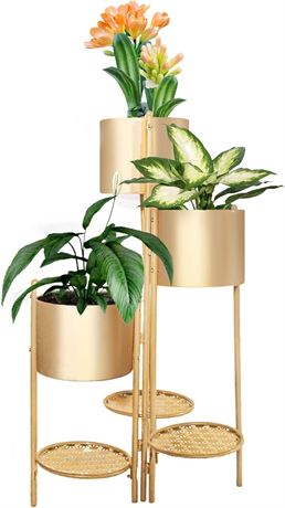 Metal Gold Plant Stand 6 Tier Large Foldable Flower Pot Stand Holder