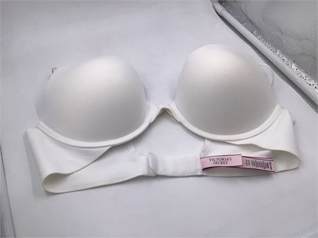 Victoria Secret White , Solid Color Bra - Wired - Push-Up - 34C