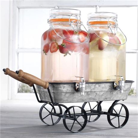 Home Essentials & Beyond 558 1 gal Double Beverage Dispenser On Wagon