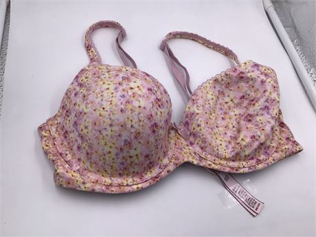 Victoria Secret Pink,Purple,Yellow Floral Bra - Wired - Push-Up - 34C