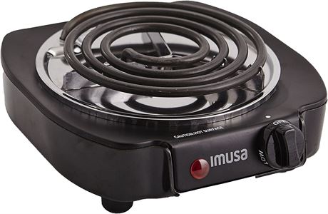 IMUSA USA GAU-80305 Electric Single Burner 1100-Watts, Black