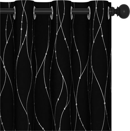 Deconovo Black Blackout Curtains for Living Room