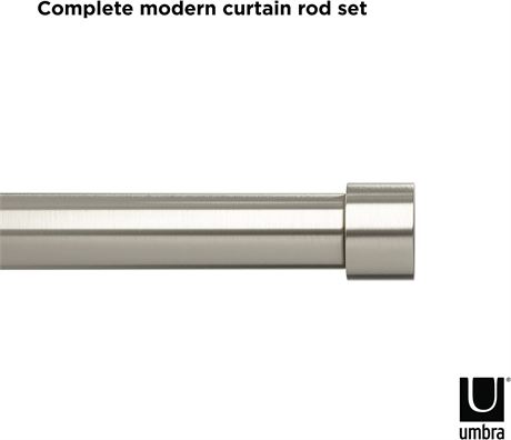 Umbra Cappa 1" Curtain Rod, Includes 2 Matching Finials, Brackets & Hardware