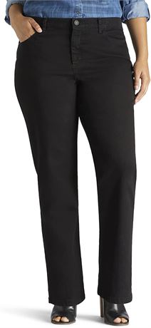 Lee Womens Plus-Size Classic Fit Monroe Straight-Leg Jean - Black