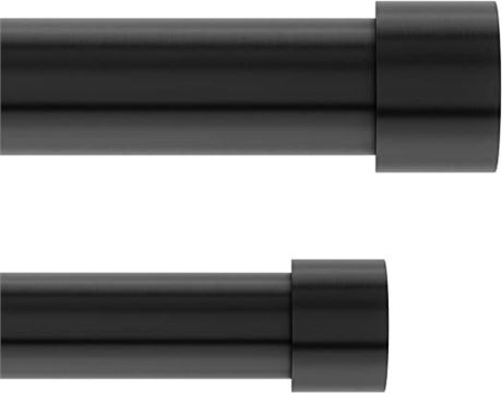 Umbra Cappa Double Curtain Rod, 66 to 120-Inch, Brushed Black