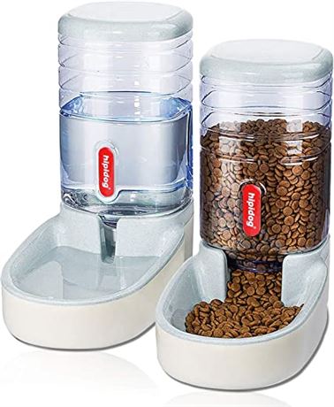 HipiDog Pet Food/Water Feeder, Set of 2