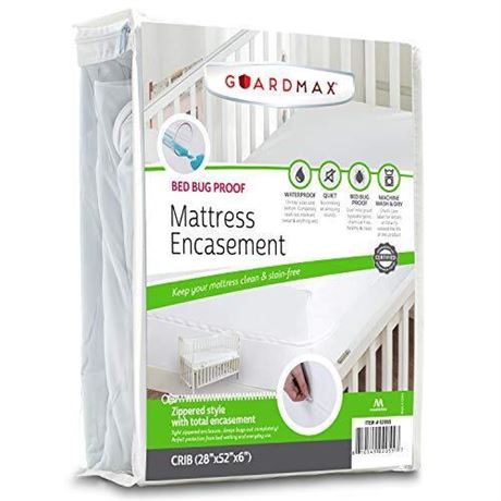 Guardmax Bed Bug Proof Crib Mattress Protector Zippered Encasement Cover