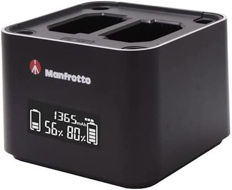 Manfrotto Pro Cube Professional Twin Charger, Compatible with Sony