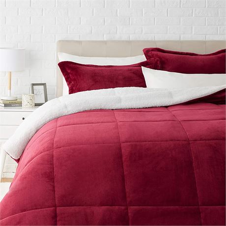 Amazon Basics Ultra-Soft Micromink Sherpa Comforter Bed Set, King