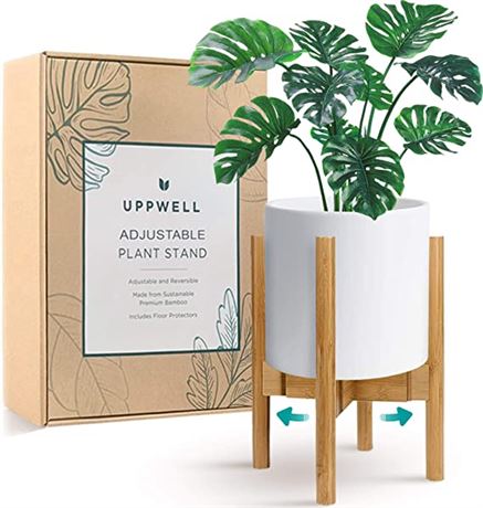 UppWell | Adjustable Wood Plant Stand Indoor