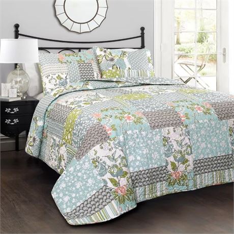 Lush Decor Roesser 3-pc Quilt Set, Full/Queen