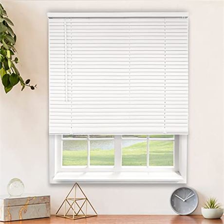 CHICOLOGY Blinds for Windows, Gloss White, 24"W X 48"H