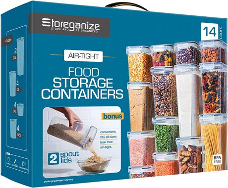 Storeganize 14pc Airtight Food Storage Containers With Lids