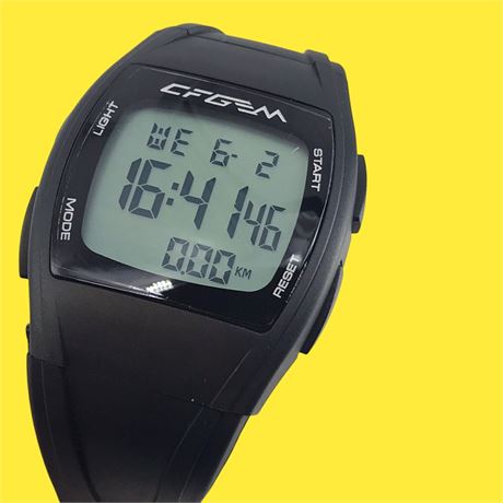 CFGEM Men's Digital Sports Watch with Fitness Tracker, Black