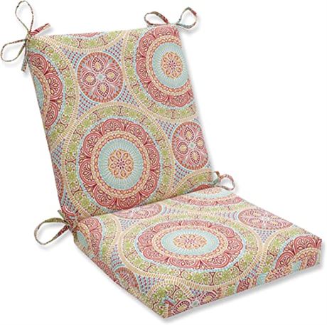 Pillow Perfect Delancey Jubilee Square Corner Chair Cushion Multicolored Orange