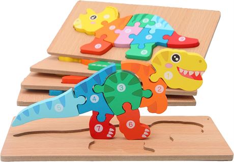 Toddler Puzzles for Kids Ages 3-5 Dinosaur Puzzle 5-Pack