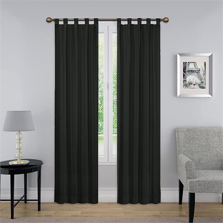 PAIRS TO GO Montana Modern Decorative Tab Top Window Curtains, 60inx63in