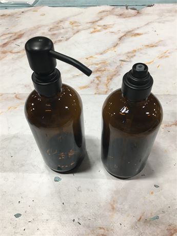 Amber Glass Bottles with Pump