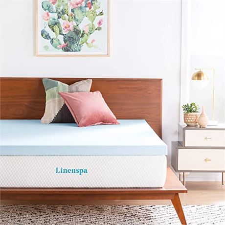 Linenspa 3-Inch Gel Memory Foam Mattress Topper, King