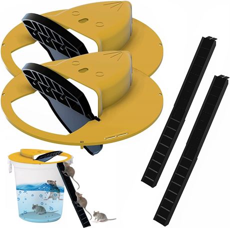 2 Pack Mouse Trap Bucket,Flip and Slide Bucket Lid