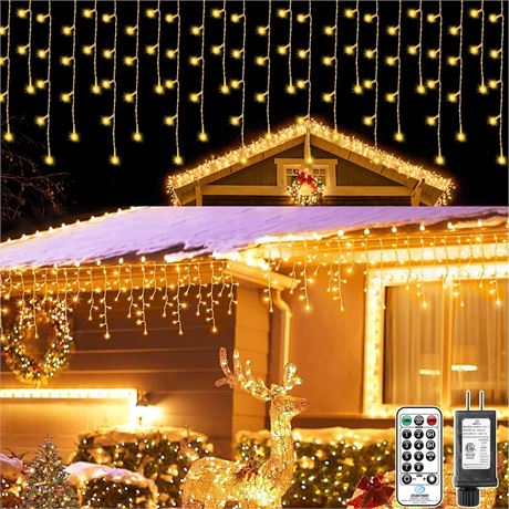 Icicle Lights outdoor, 33FT 400 LED Icicle Christmas Lights