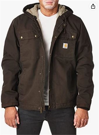 Carhartt Men's Relaxed Fit Washed Duck Sherpa-Lined Utility Jacket