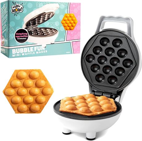 Bubble Mini Waffle Maker w/Tiny Hong Kong Egg Style Design