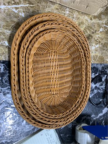 Round Wicker Basket Set of 3