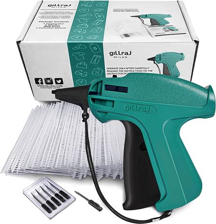 GILLRAJ Clothing Tagging Gun with 5000 pcs 2" Standard Barbs and 6 Needles