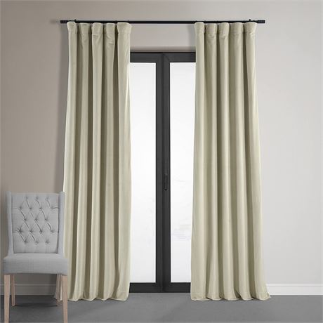 Signature Velvet Blackout Curtains For Bedroom 50 x 84 (1 Panel) - Beige