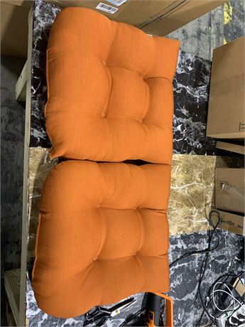 2Pc Chair Cushions, Orange